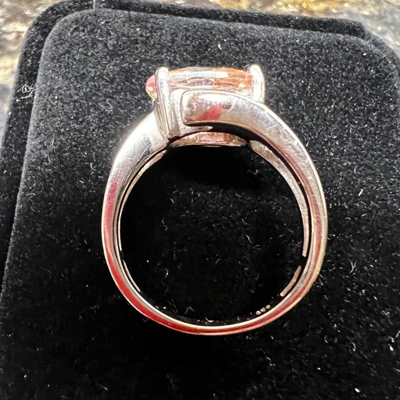 Pink/peach tone silver ring size 7 - Picture 6 of 8